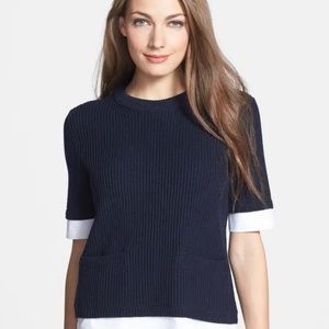 Tory Burch Rosemary Twofer 3/4 Length Sweater Size Extra Small